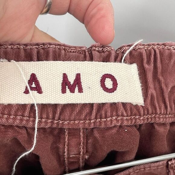 Amo Red Tobacco Cotton Wide Leg Cropped Ranger Ankle Pants Size 31 - Picture 5 of 8